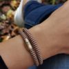 Ladies bracelet ISARGOLD, burgundy-sand, double wrapped - Image 2