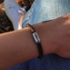 Lederarmband ISARSILBER vintage braun geflochten – Bild 2