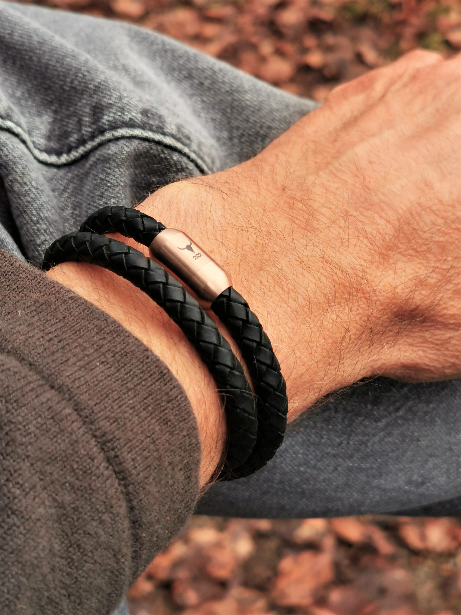 Flongo Damenarmband Geflochten – Lederarmband Mit Magnetverschluss In Schwarz, Gold Oder Silber