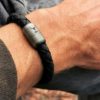 Lederarmband Herren DIGGER, schwarz geflochten – Bild 2