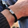 Leather bracelet ISARSILVER, black braided - Image 3
