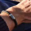 Lederarmband ISARSILBER vintage braun geflochten – Bild 3