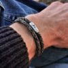 Armband ISARSILBER beige-schwarz meliert doppelt gewickelt – Bild 3
