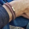 Ladies bracelet ISARGOLD, burgundy-sand, double wrapped - Image 3