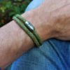 Armband ISARSILBER oliv-weiss meliert doppelt gewickelt – Bild 2