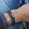 Armband ISARSILBER schwarz-weiss meliert doppelt gewickelt – Bild 3