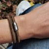 Lederarmband ISARSILBER Wildleder vintage, doppelt gewickelt – Bild 2