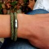 Armband ISARSILBER oliv-weiss meliert doppelt gewickelt – Bild 3