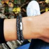 Armband ISARSILBER schwarz-weiss meliert doppelt gewickelt – Bild 2