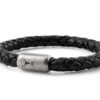 Lederarmband Herren DIGGER, schwarz geflochten