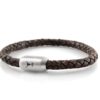 Lederarmband ISARSILBER vintage braun geflochten