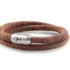 Lederarmband ISARSILBER Wildleder vintage, doppelt gewickelt