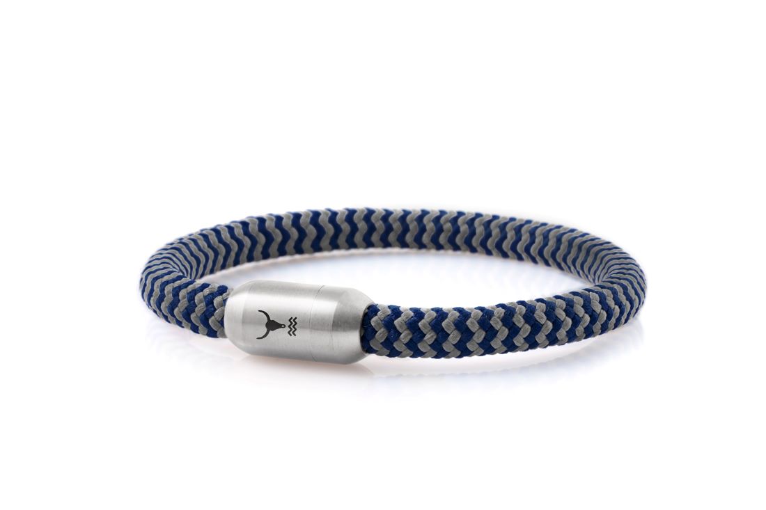 Sail rope bracelet, climbing rope bracelet ISARSILVER - navy gray