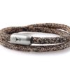 Armband ISARSILBER beige-schwarz meliert doppelt gewickelt
