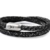 Armband ISARSILBER schwarz-weiss meliert doppelt gewickelt