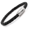 Leather bracelet ISARSILVER, black braided - Image 4