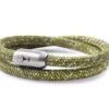 Armband ISARSILBER oliv-weiss meliert doppelt gewickelt