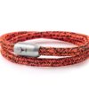 Armband ISARSILBER, neonorange-schwarz meliert, doppelt gewickelt