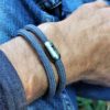 Bracelet ISARSILVER, gray, double wrapped - Image 2