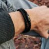 Armband BLACK EDITION schwarz gedreht doppelt gewickelt – Bild 2