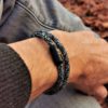Armband BLACK EDITION, schwarz-weiss meliert, doppelt gewickelt – Bild 2