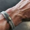 Herrenarmband RIDER grau-braun-weiss doppelt gewickelt – Bild 2