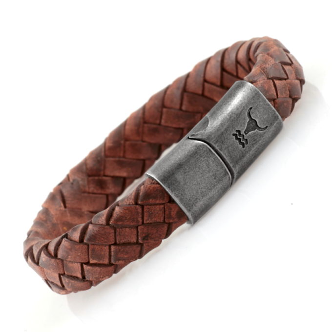 RIDER Herren Leder Armband geflochten haselnuss braun - perfekt passend zu Jeans und stylischem Outfit. Erhältlich bei uns im Isarrider Onlineshop für Armschmuck.