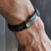 Herrenarmband RIDER schwarz-weiss meliert doppelt gewickelt – Bild 2