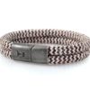 Herrenarmband RIDER grau-braun-weiss doppelt gewickelt