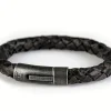 Herren Armband Leder RANGER vintage dunkel-braun geflochten