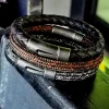 Men's leather bracelet RANGER, black braided - Image 3