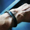 Men's leather bracelet RANGER, black braided - Image 5