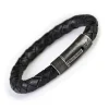 Men's leather bracelet RANGER, black braided - Image 4