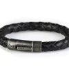Men's leather bracelet RANGER, black braided