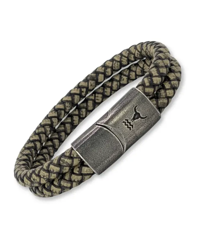 RIDER Snake Lederarmband vintage grau-oliv – Bild 3