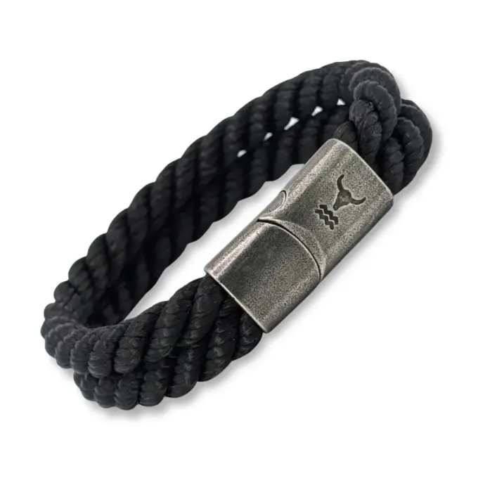Herrenarmband Rider schwarz-gedreht – Bild 2