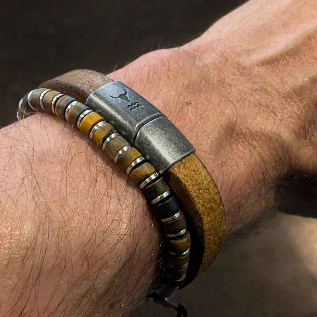 Lederarmband RIDER vintage braun – Bild 4