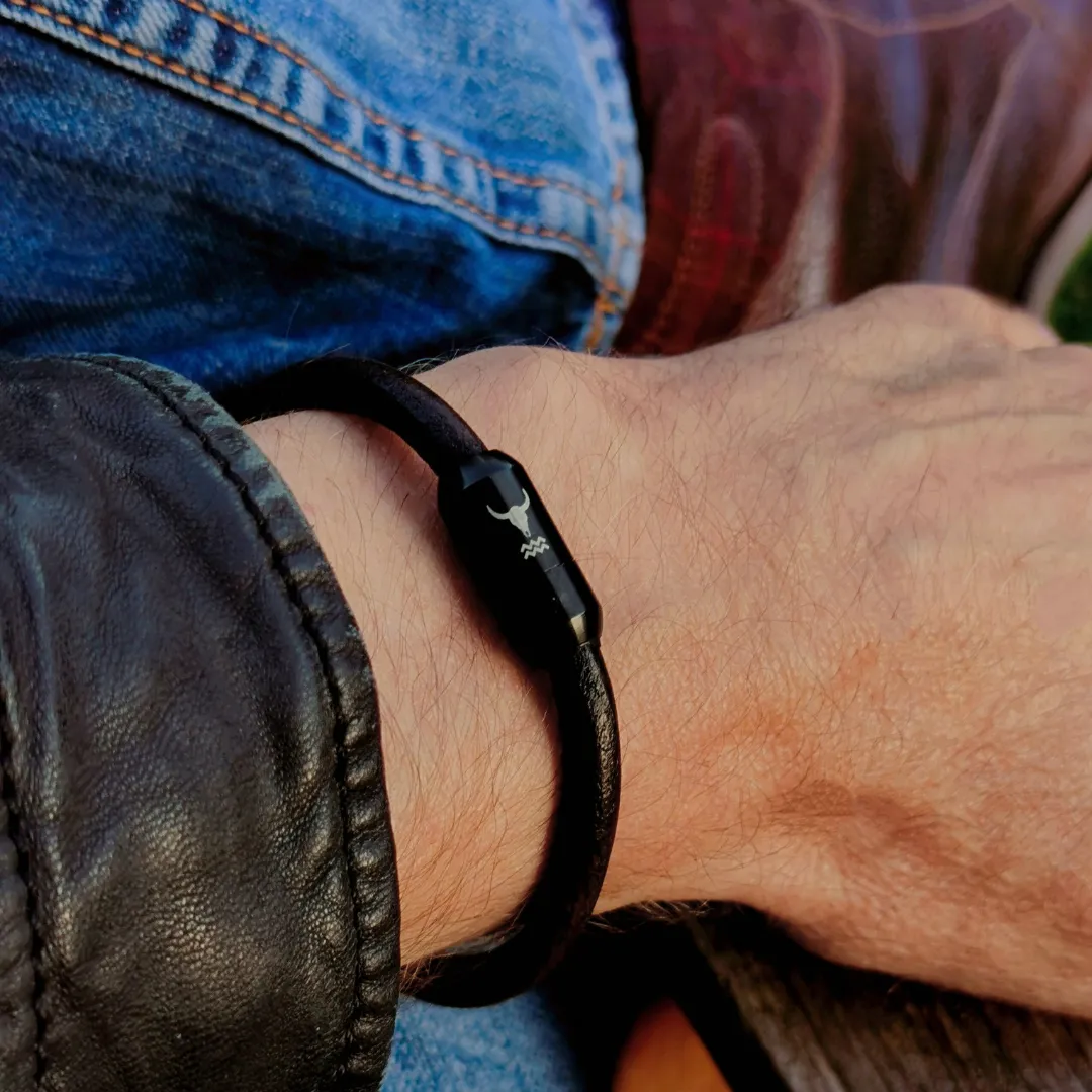 Black Edition braunes Lederamband für Männer und Frauen aus dem Isarrider online Shop.